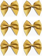 Italian Options Large Satin Ribbon Bows, Self-Adhesive Fabric Bow Decorations for Gift Wrapping, Hampers, Cake Decoration, Hair Bows, Crafts, Crafting, Gold, 6 Pack, 10 cm