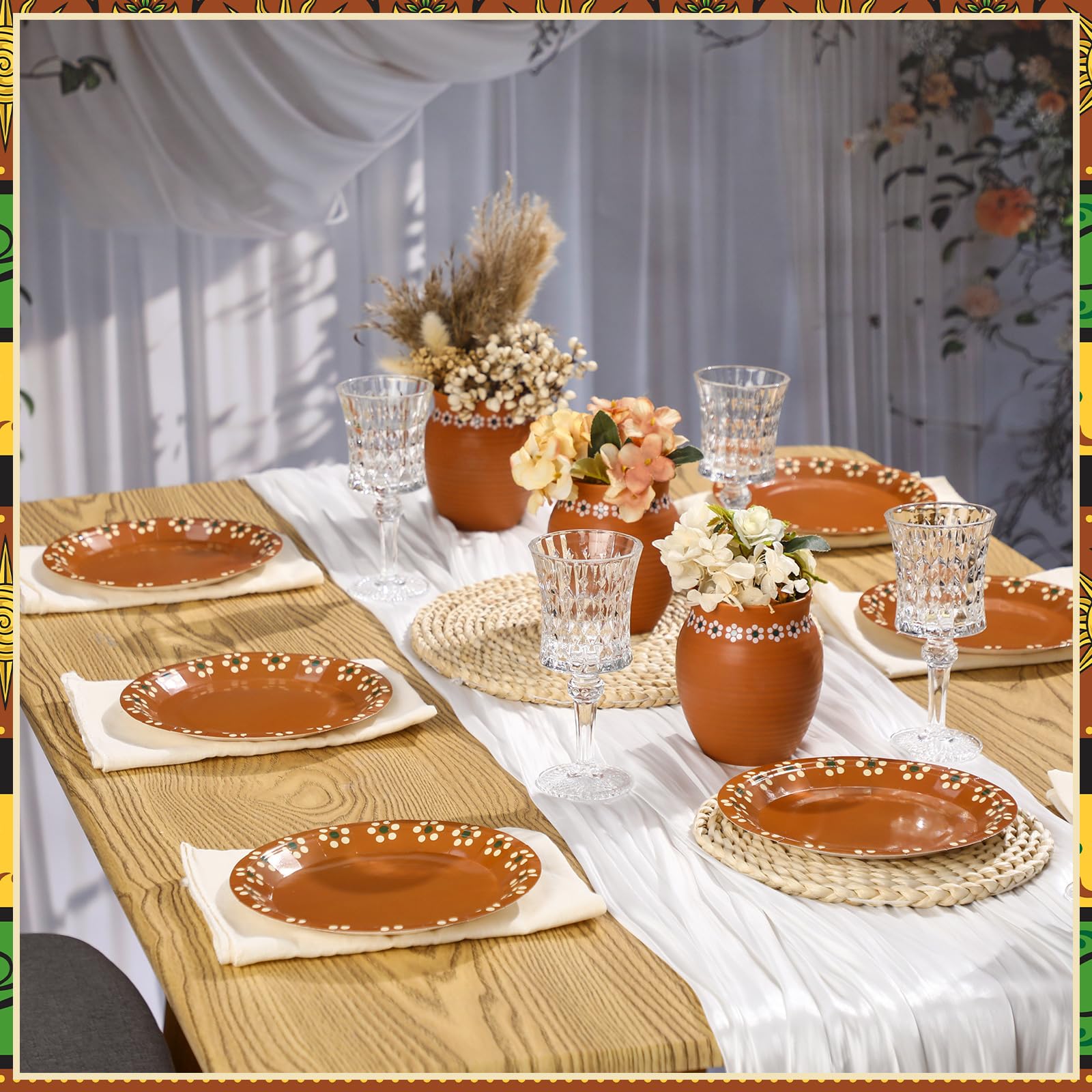 Amazon.co.jp: Yungyan 100枚 Platos De Barro Mexicanos メキシカン