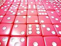 Vista 5 de 10 dados de juego rosa de 0.630 in con pipas blancas