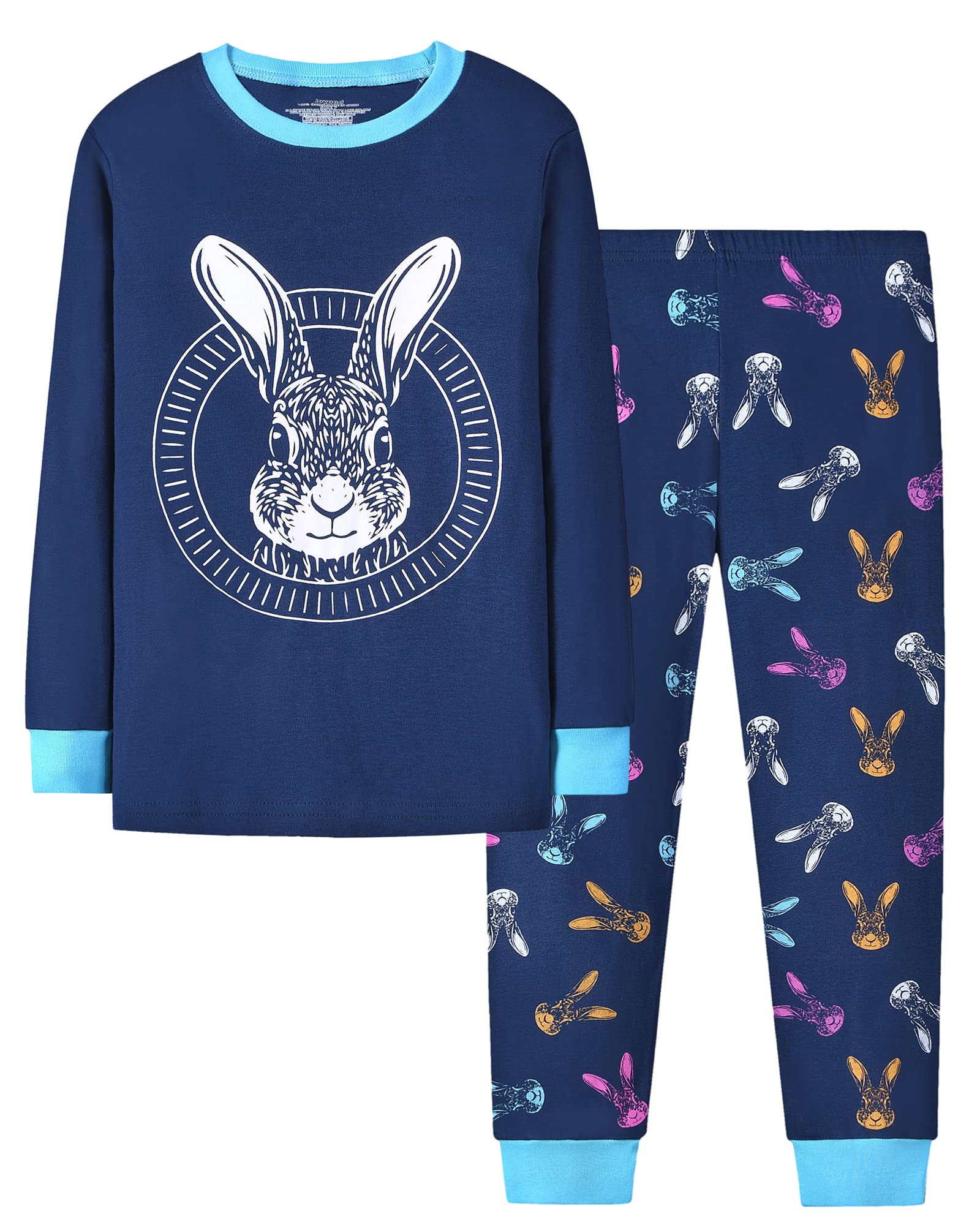 Joyond Easter Pajamas For Boys Girls Soft Cotton Kids Bunny Pjs Set Size 2T-12Years