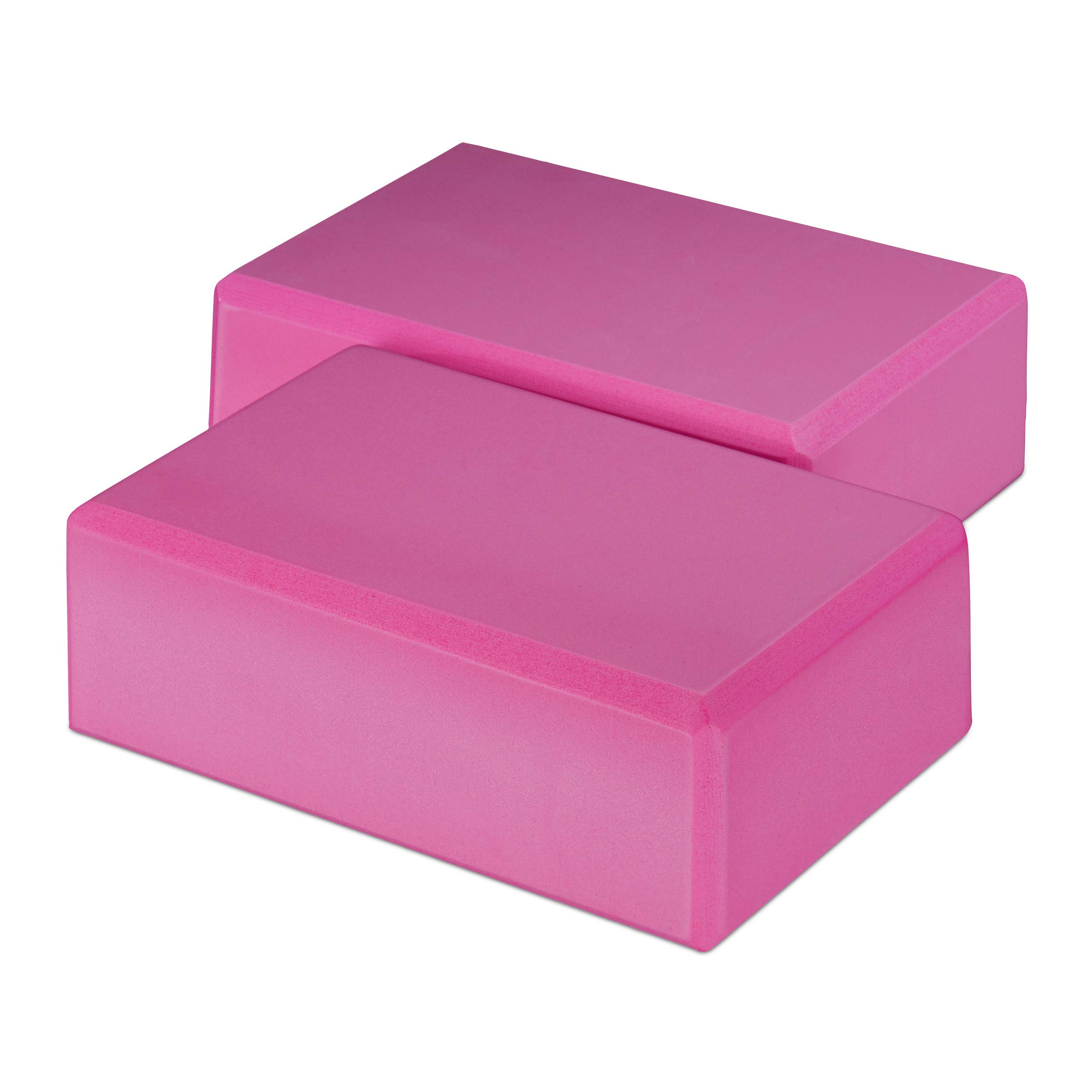 Set 10x Bloc Yoga Brique Yoga Exercice Pratique Yoga Mousse Rigide Anti-Dérapant HLP 8x23x15 cm, Rose