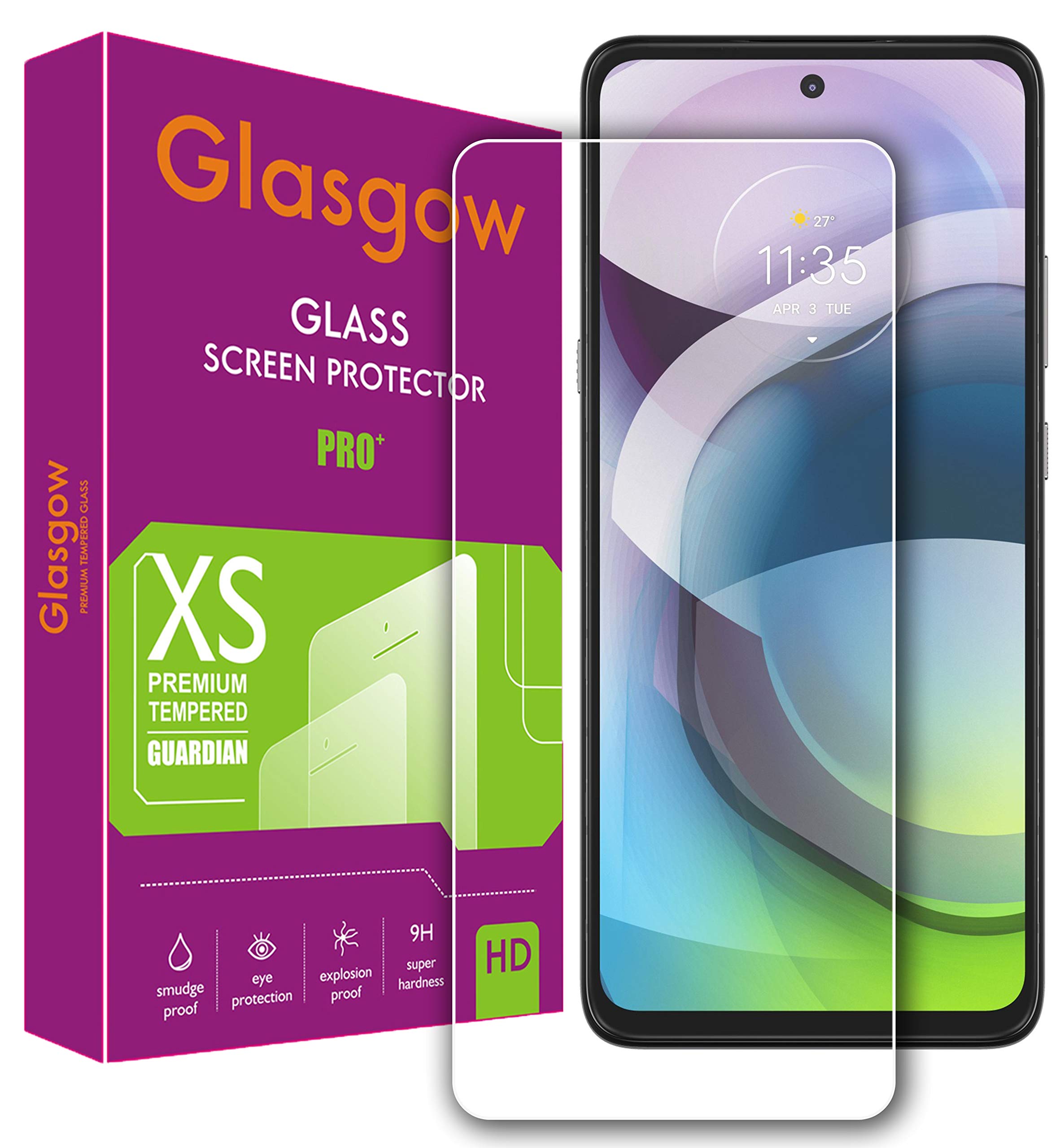 Glasgow 9H+ High Definition [HD] Tempered Glass for Motorola Moto G 5G Screen Protection Premium Product [Curved Edges] [Gorilla] (B08R8VPB6R) Amazon Price History, Amazon Price Tracker