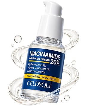 Niacinamide 20% + Hyaluronic Acid 1% Serum for Face w/Green Tea Extract - Pore Minimizer, Even Skin Tone, Fine Line Vitamin B3 Beta-Glucan Korean Skincare
