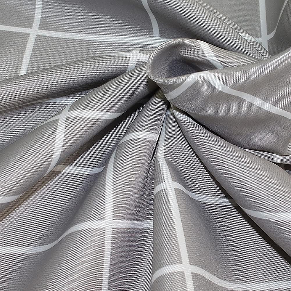 Stripe Shower Curtain with Hooks Polyester Shower Curtains Liner for Bathroom Curtain Waterproof Weighted Washable Curtains-Grey 180200cm (Grey 200 * 180cm)