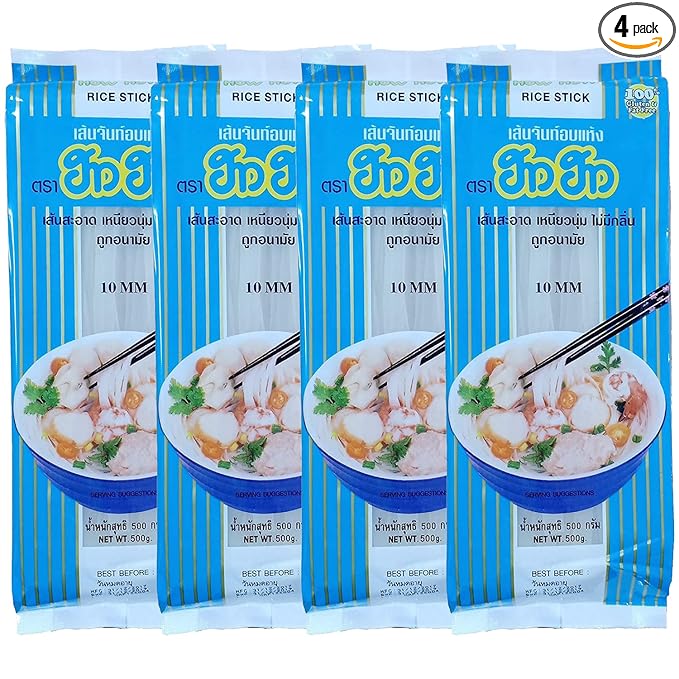 How-How Rice Stick Noodles - 10mm, 4 x 500 g