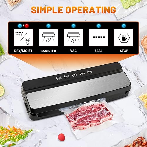 Miniatura 4 de Sumajuc Sellador al vacío para ahorro de alimentos máquina de embalaje para aspiradora con modo seco y húmedo para conservación y almacenamiento de