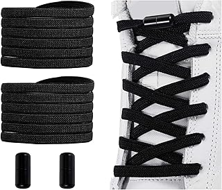 No Tie Shoelaces , Elastic Shoelaces for Adults/Kids,Elastic No Tie Shoe Laces Black