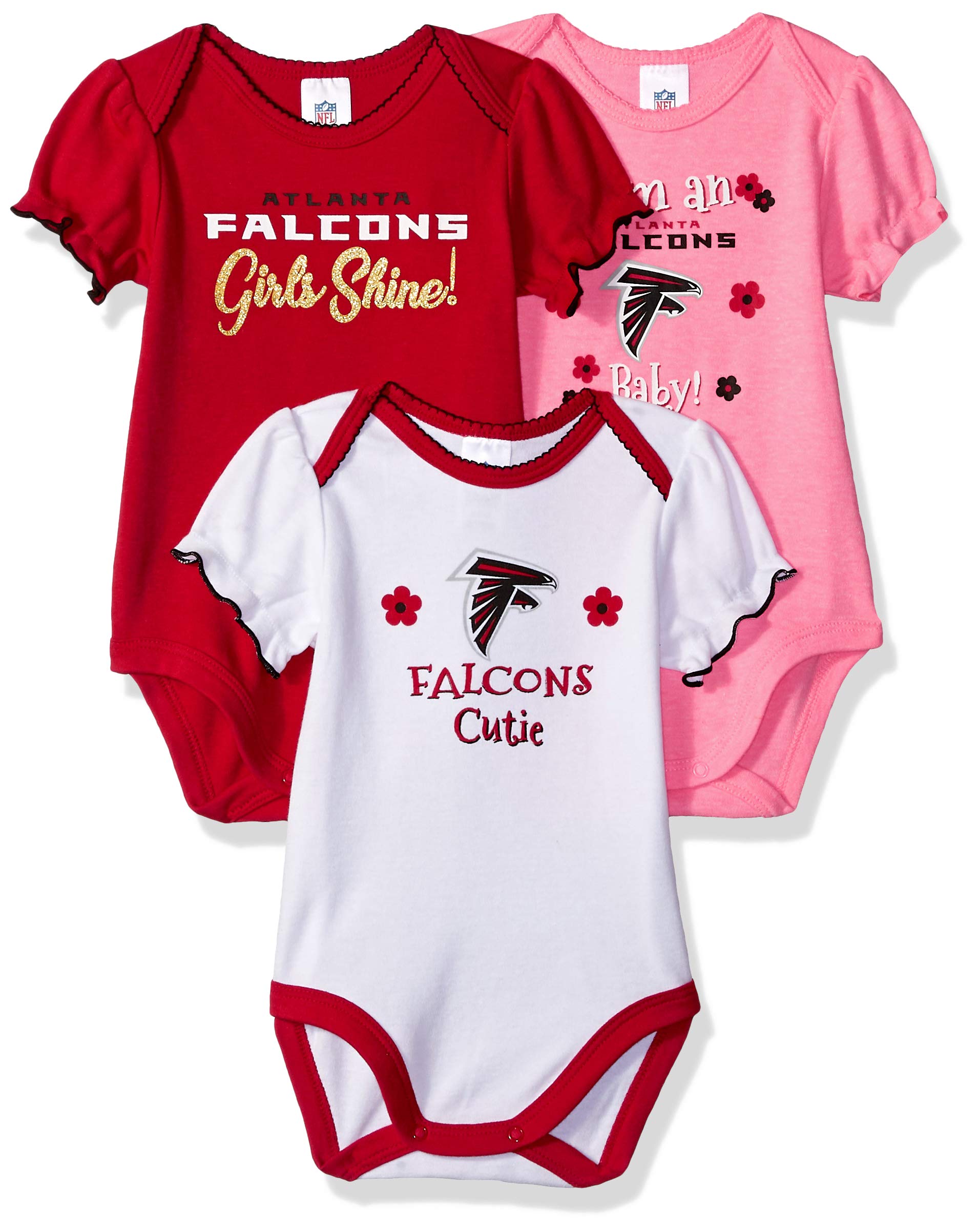 NFL baby-girls 3 Pack Short Sleeve Bodysuit