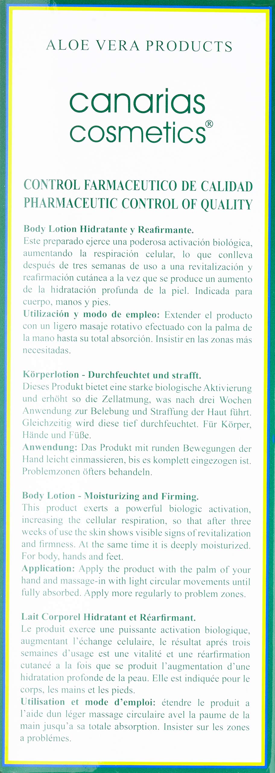 Canarias Cosmetics Dermo Aloe Body Lotion, 1er Pack (1 x 500 ml)