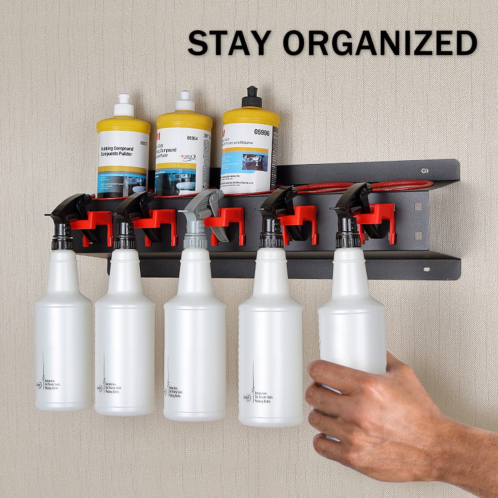 Support de Rangement pour Flacon pulvérisateur à Suspendre pour Voiture, Magasin de beauté, Accessoires de Nettoyage Automatique, Outils de Nettoyage de détail, Organiseur de Bouteilles
