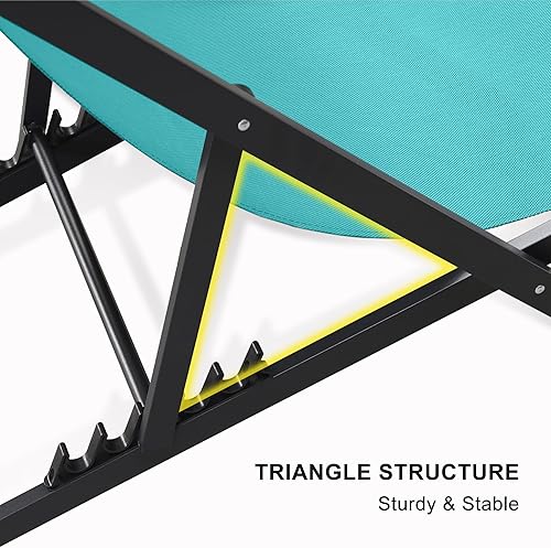 Miniatura 6 de PURPLE LEAF Juego de 2 sillas plegables para patio para balcón sillas de campamento plegables para exteriores con reposacabezas acolchado gris a