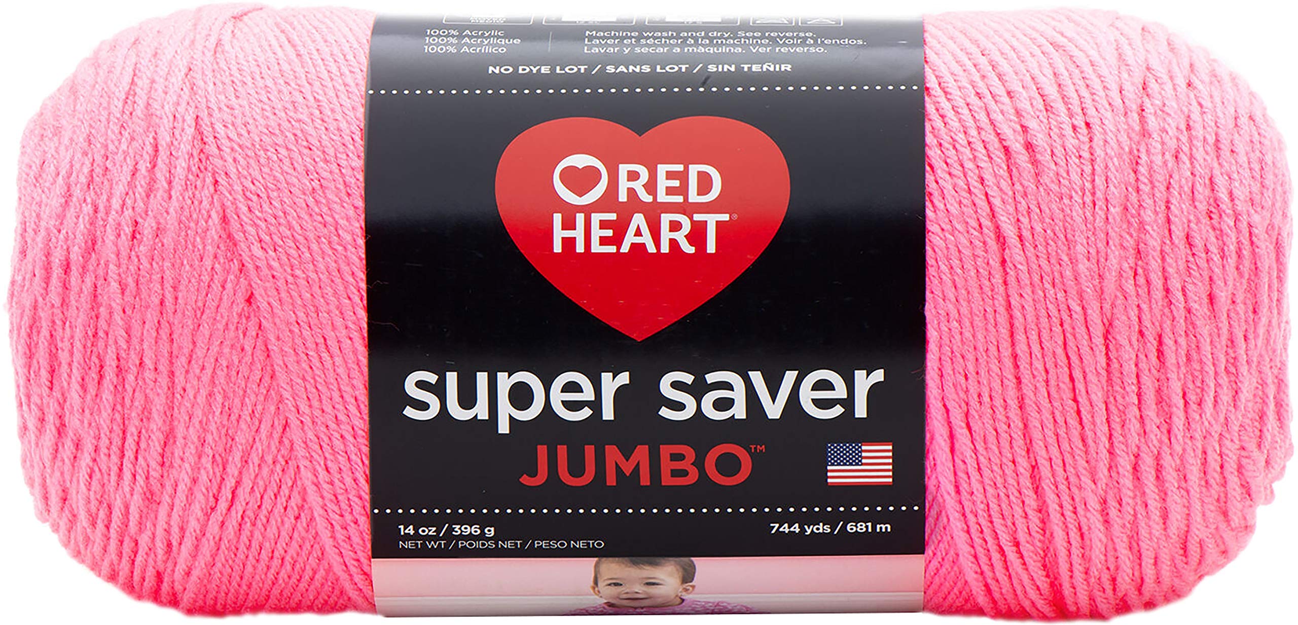 Red Heart Super Saver Yarn-Pretty 'n Pink
