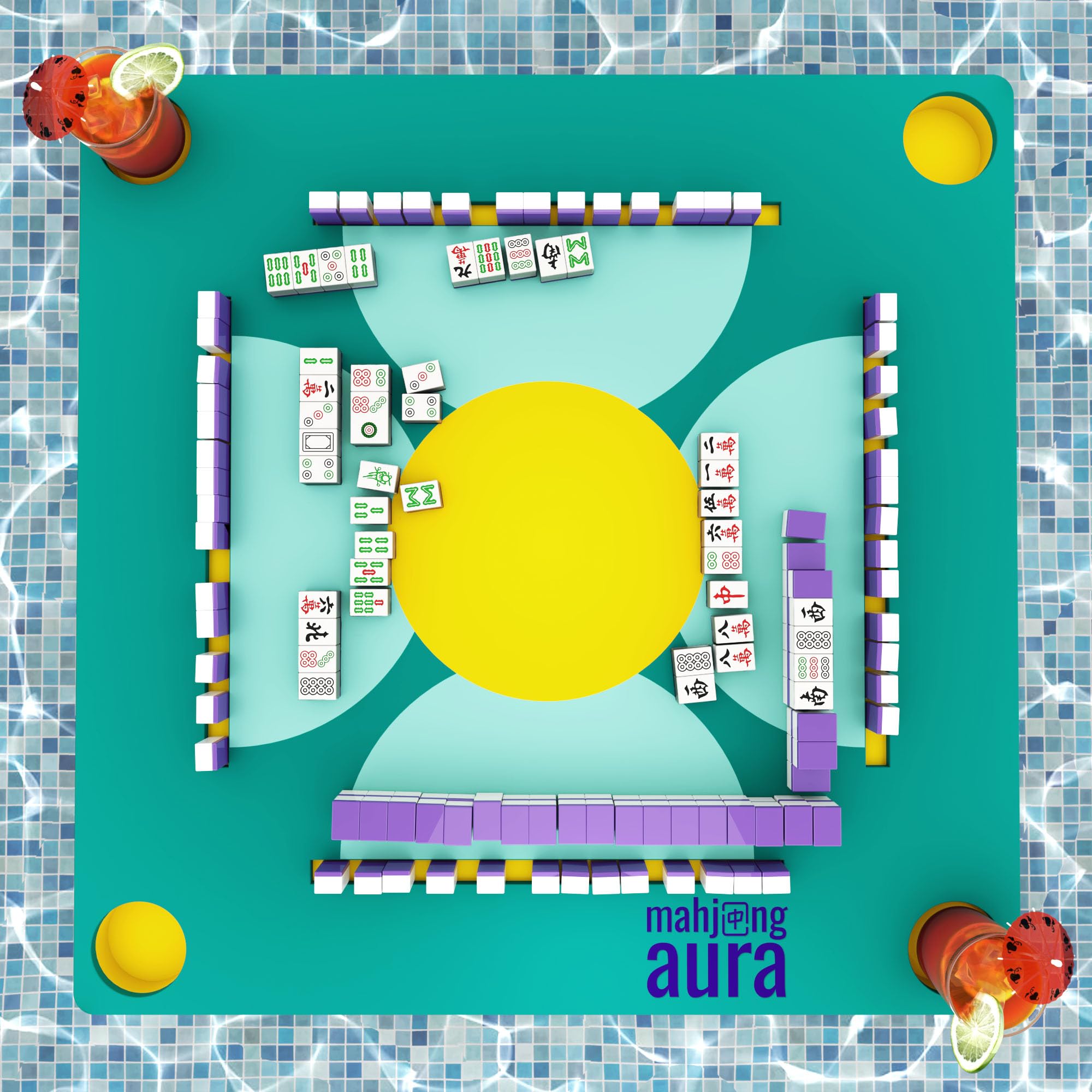 Floating Mahjong Table for Pool - Swimming Pool and Hot Tub Float Board for Card Games, Scrabble, Dominoes, Poker - Adults Pools Game Tray for Water and Lake - Domino Floater Tables