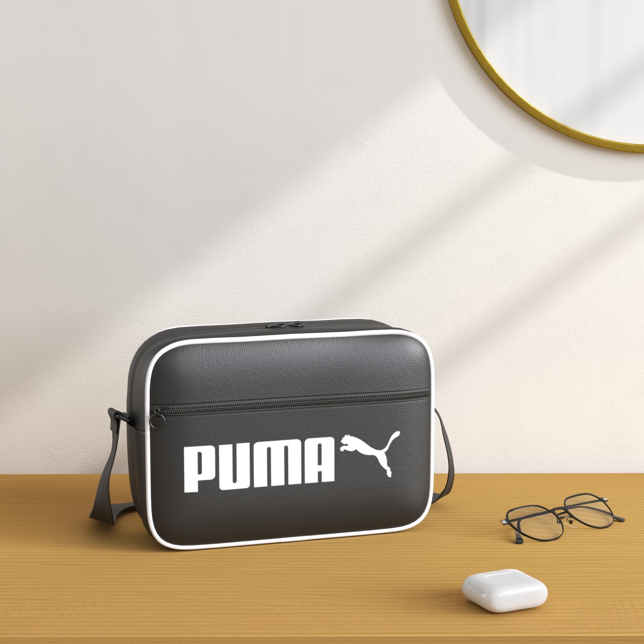 PUMA Umhängetasche Campus Reporter Retro Schultertasche 76642 01 schwarz