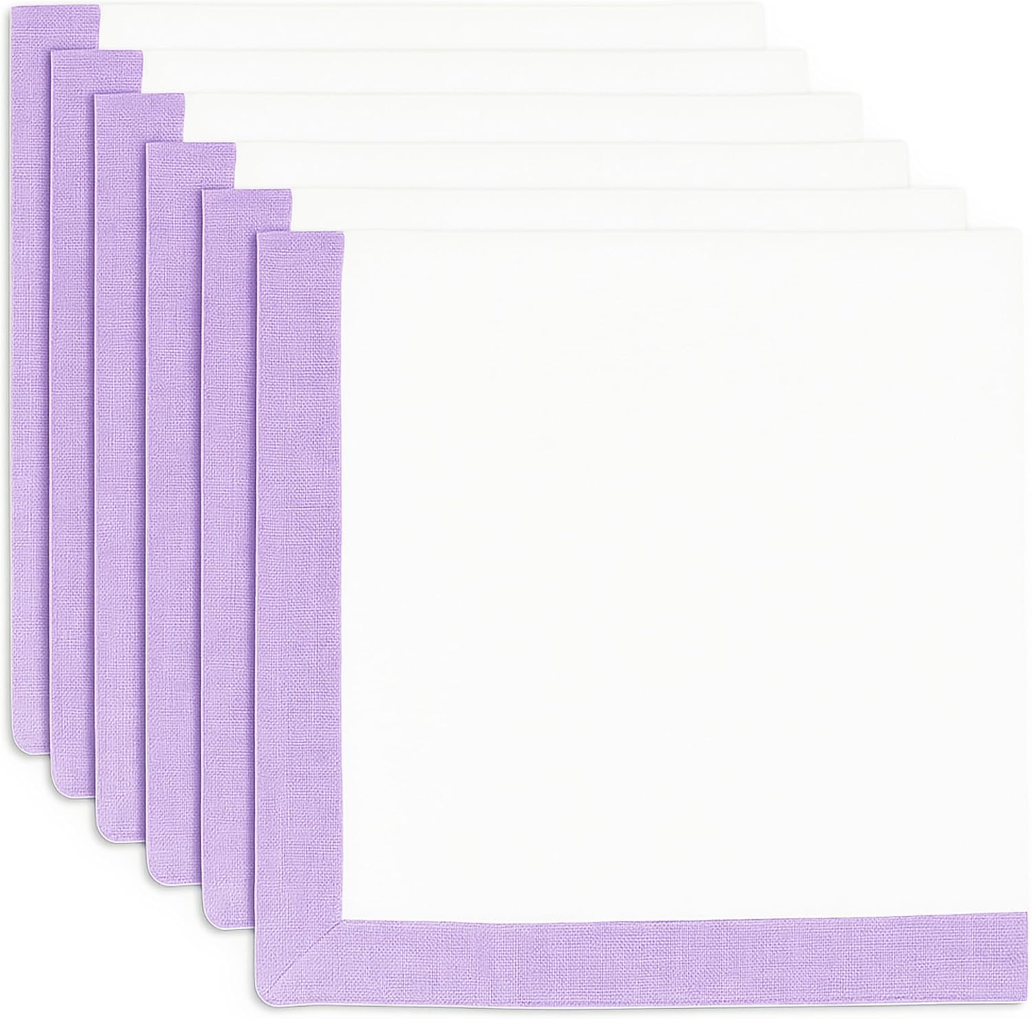Servilletas de Tela PurpleEssences Lavanda y Blanco - Juego de 6