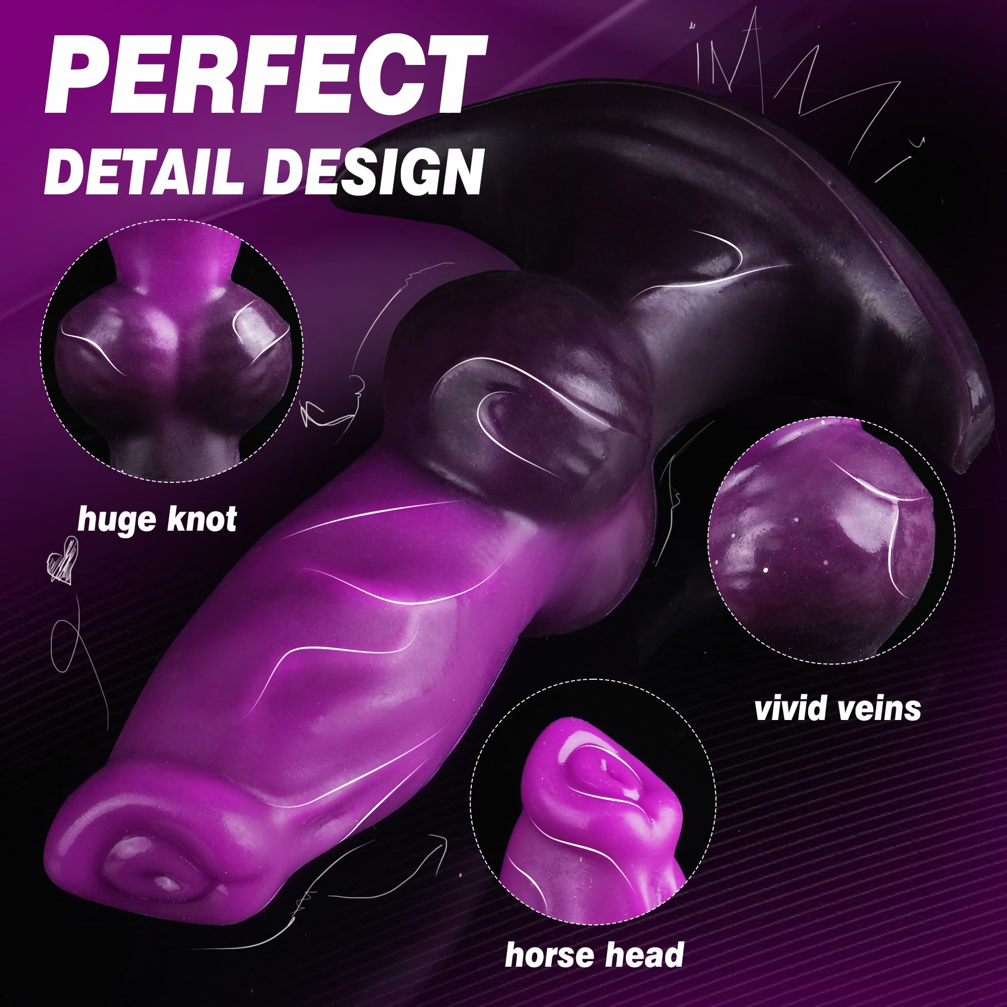 Inflatable Butt Plug Knot Large Buttplug, Huge Anal Inflatable Dildo Silicone Wearable Butt Plug with Safe T-Base, Fantasy Monster Dildo Anal Trainer Stretcher Dilators, Adult Toy for Men Gay Women