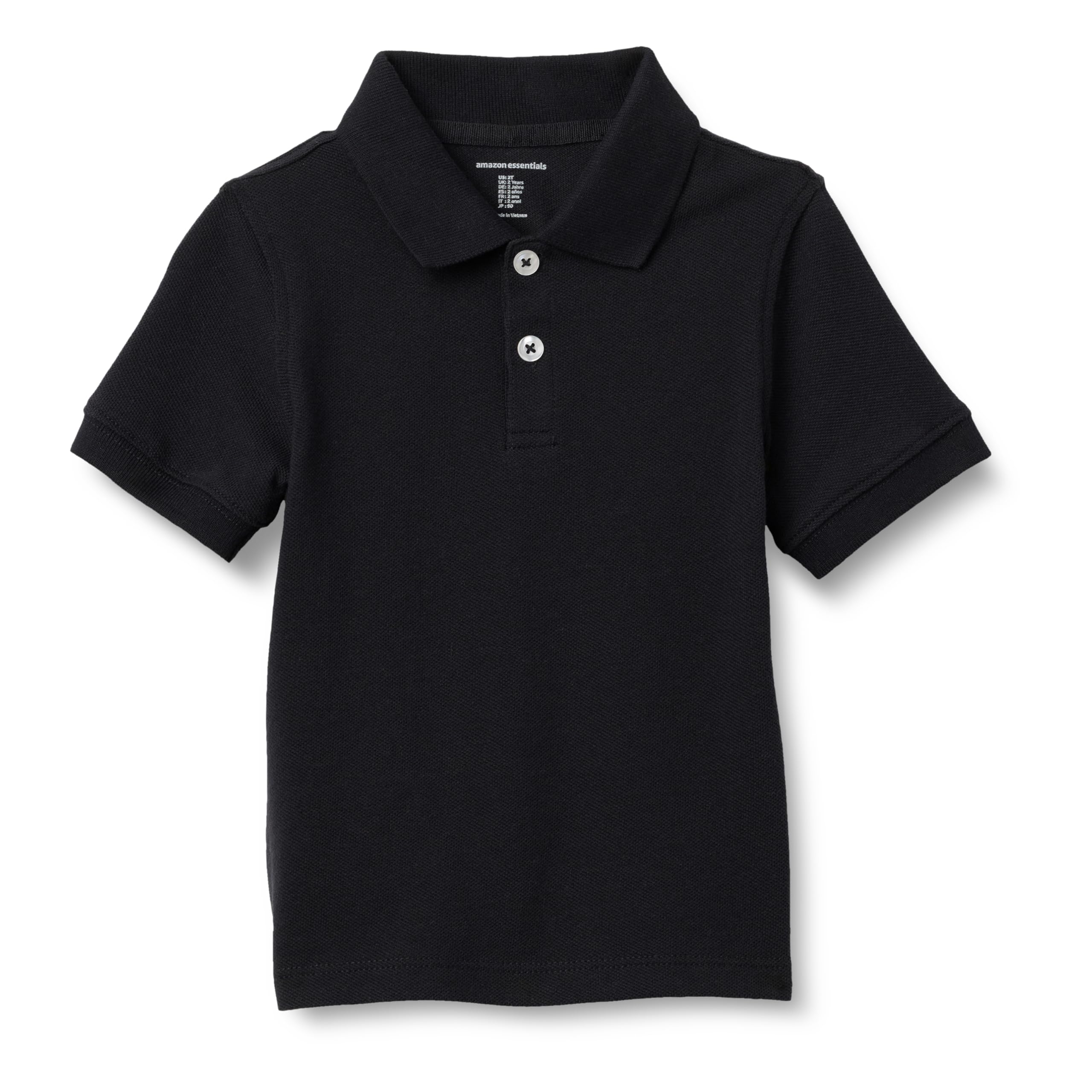 Amazon Essentials Toddler Boys' School Uniform Short-Sleeve Pique Polo Shirts, Breathable Cotton, Button Closure, Multipacks