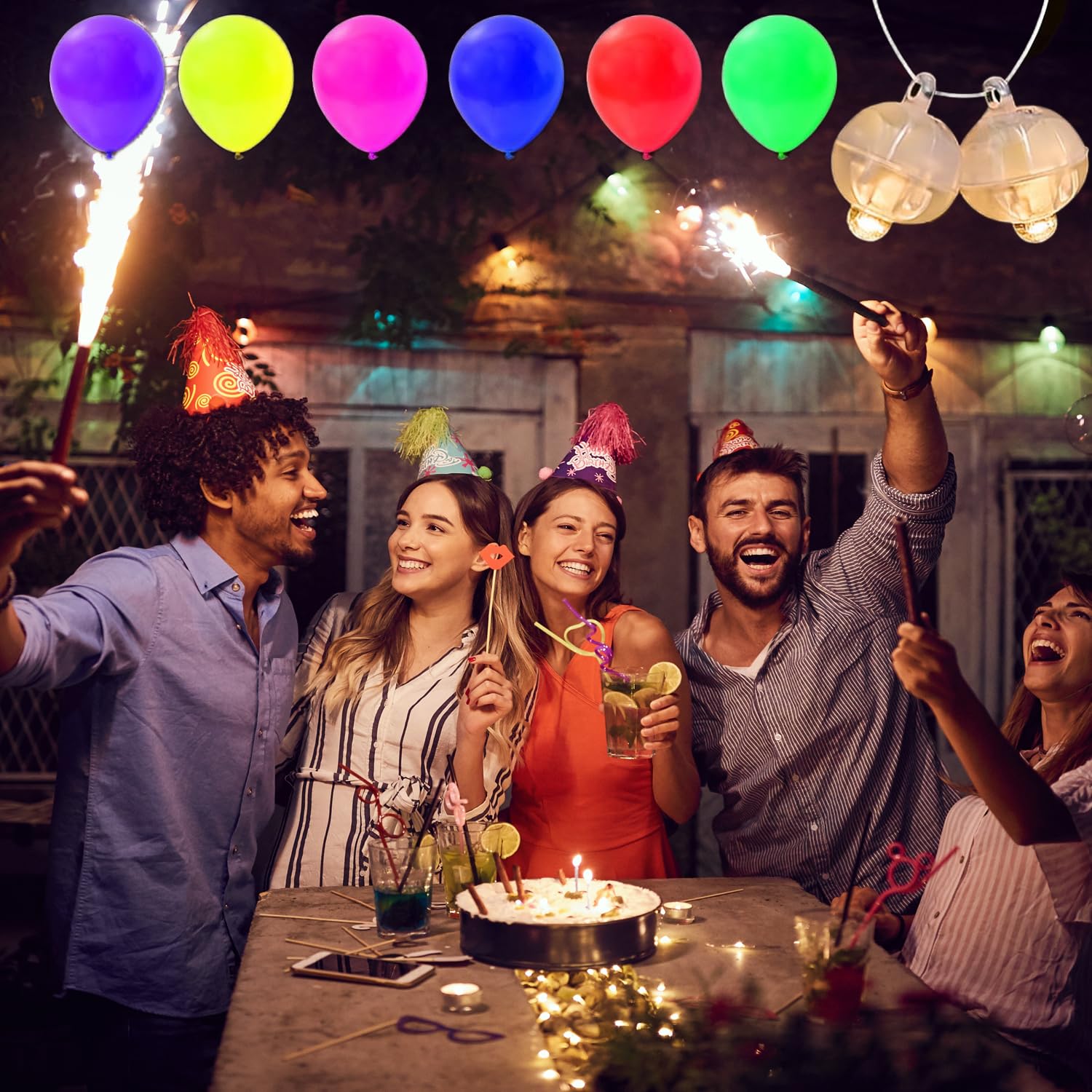 Lot De 60 Mini Lampes Rondes à LED Pour Ballons Alimentés Par Piles