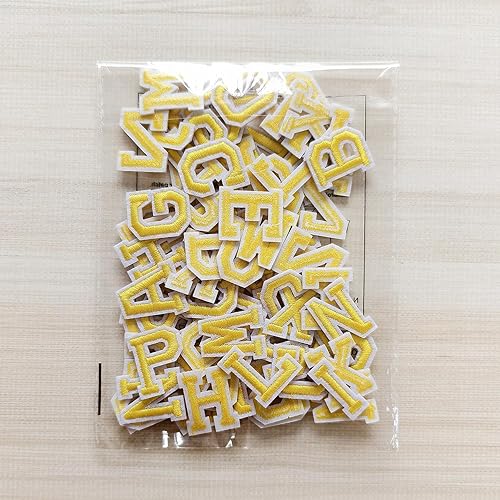Miniatura 50 de Parches de letras para planchar de 1.3 pulgadas, 78 piezas, parches bordados del alfabeto A-Z para ropa, chaquetas, sombreros, mochilas, jeans