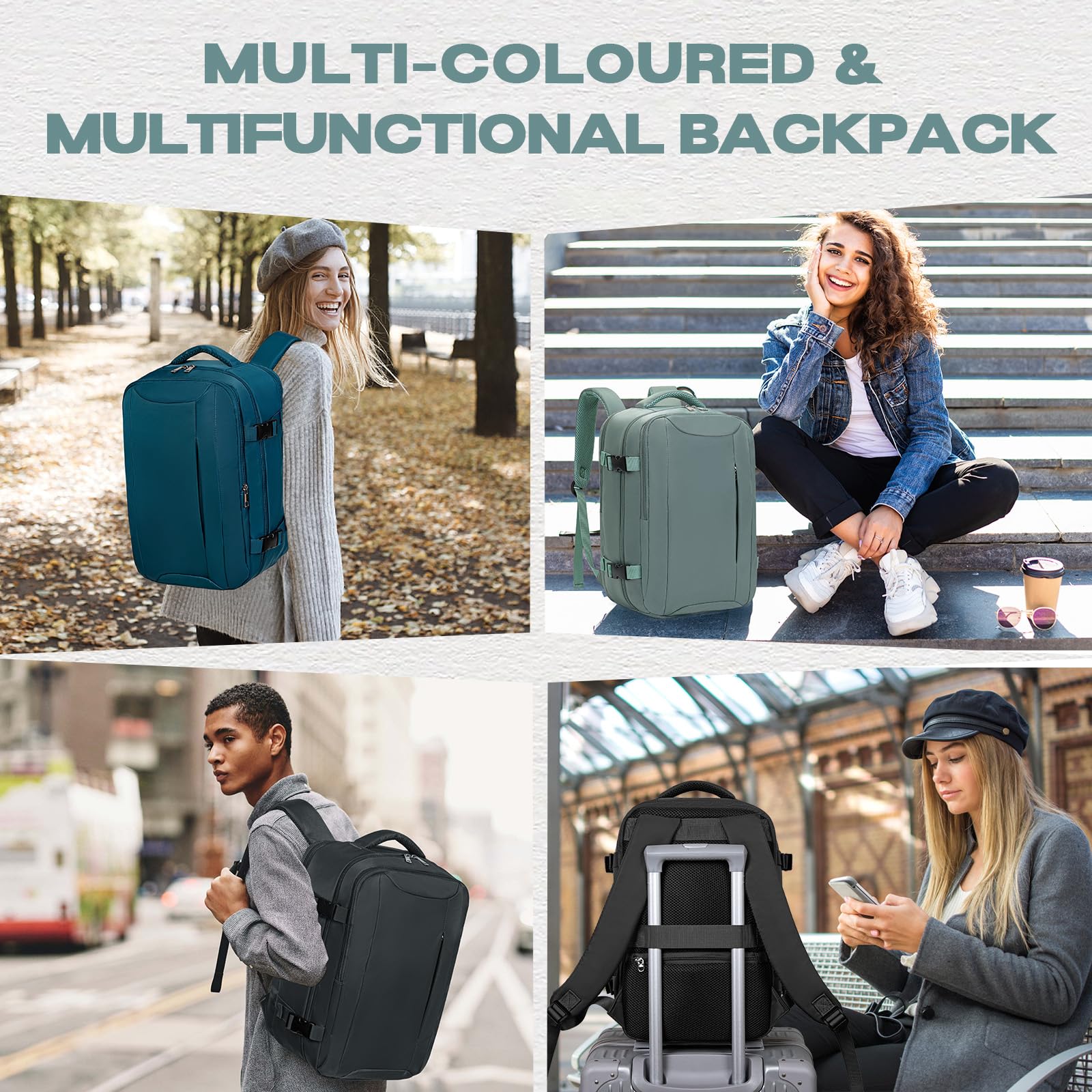 VMIKIV Zaino 40x30x20 per Ryanair Zaino da Viaggio Aereo Bagaglio a Mano Easyjet 45x36x20 Piccolo Borsa da Cabina Zaini Donna Uomo per Scuola Lavoro