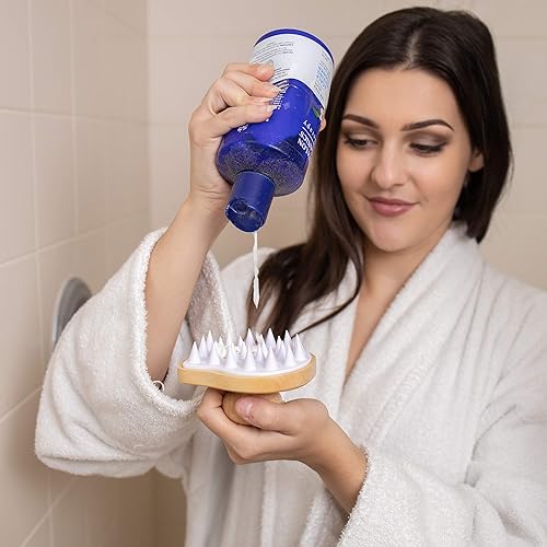 Miniatura 2 de GranNaturals Cepillo limpiador de champú de madera, masajeador de cuero cabelludo de ducha para hombres y mujeres, exfoliante de cabeza con cerdas