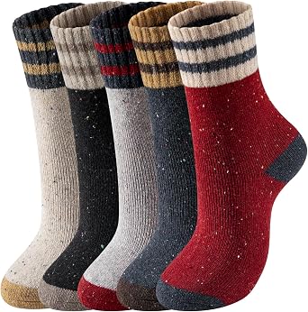 Tavaleu Wool Socks for Women - Winter Soft Thick Warm Socks Vintage Crew Boot Sock Casual
