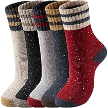 Wool Socks - Wool Socks for Women Men Soft Thick Warm Winter Knit Vintage Crew Socks Casual