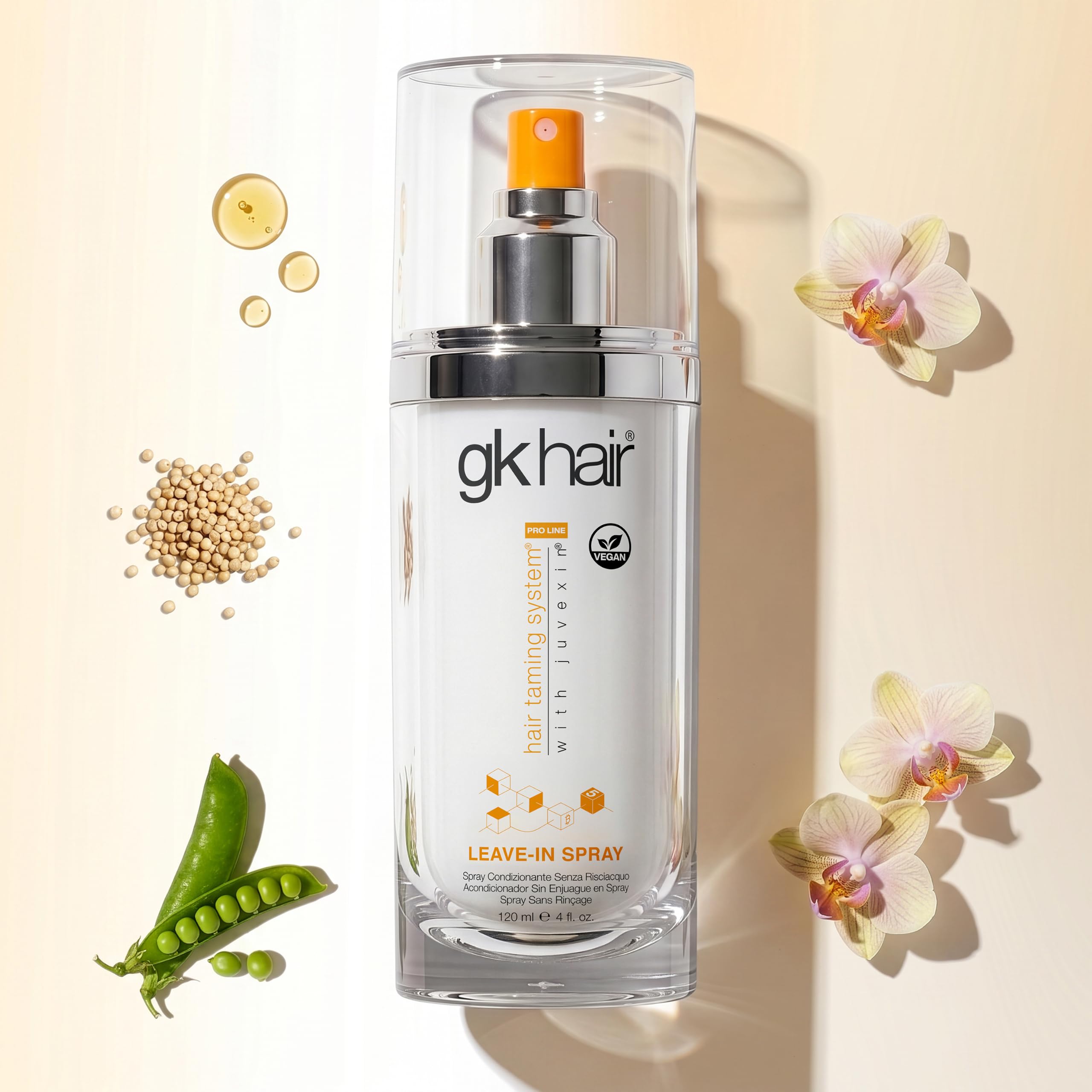 GK Hair Global Keratin Leave In Conditioner Spray | Osusz Damaged Hair Moisturizer Natural Spray | Shine, Smooth, Soda i detangle | Typy odżywia wszystkie włosy (120ml / 4 fl. oz)