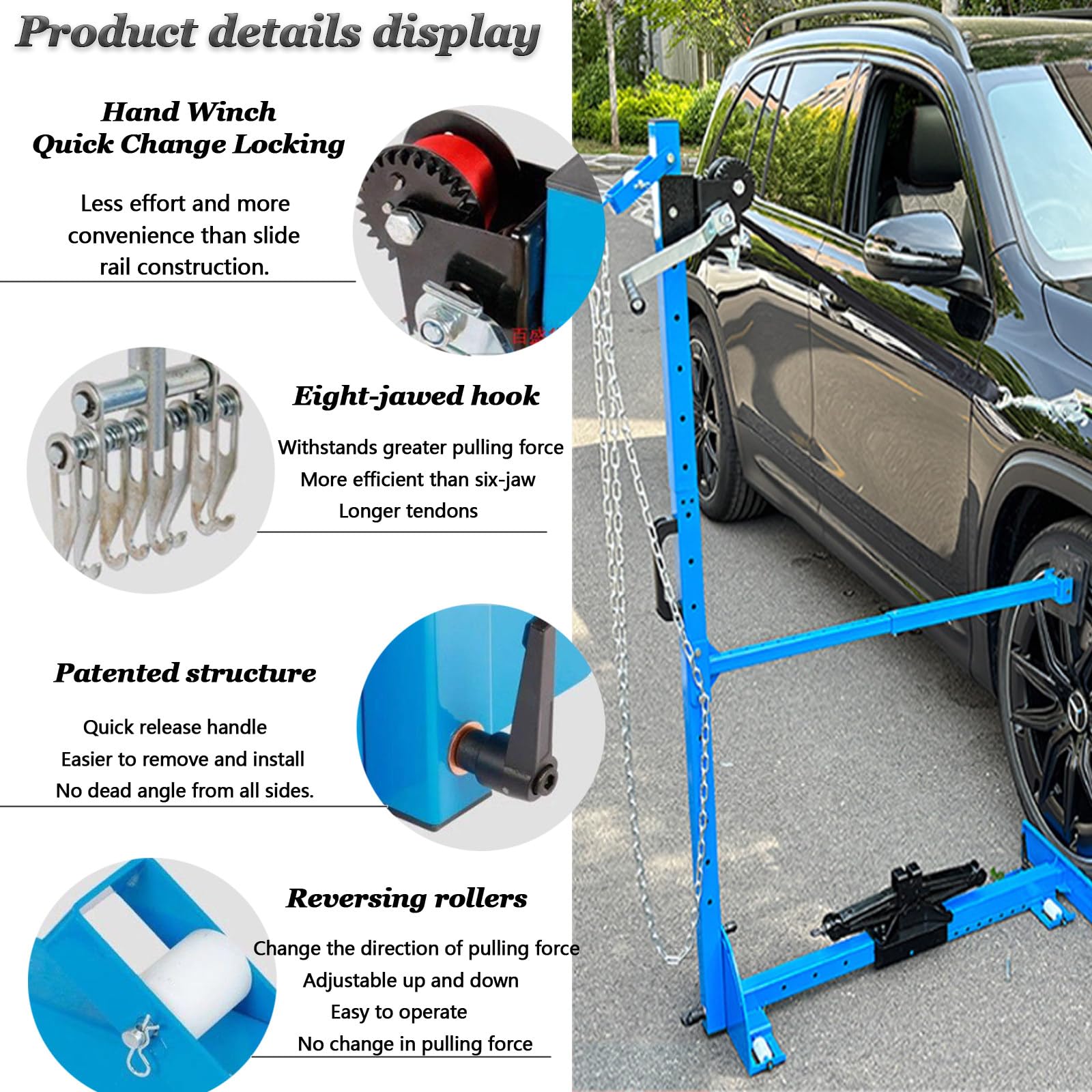 Kit professionale per la rimozione delle ammaccature dell'auto – PDR 3 in 1 e strumento di allungamento per riparazione della carrozzeria dell'auto
