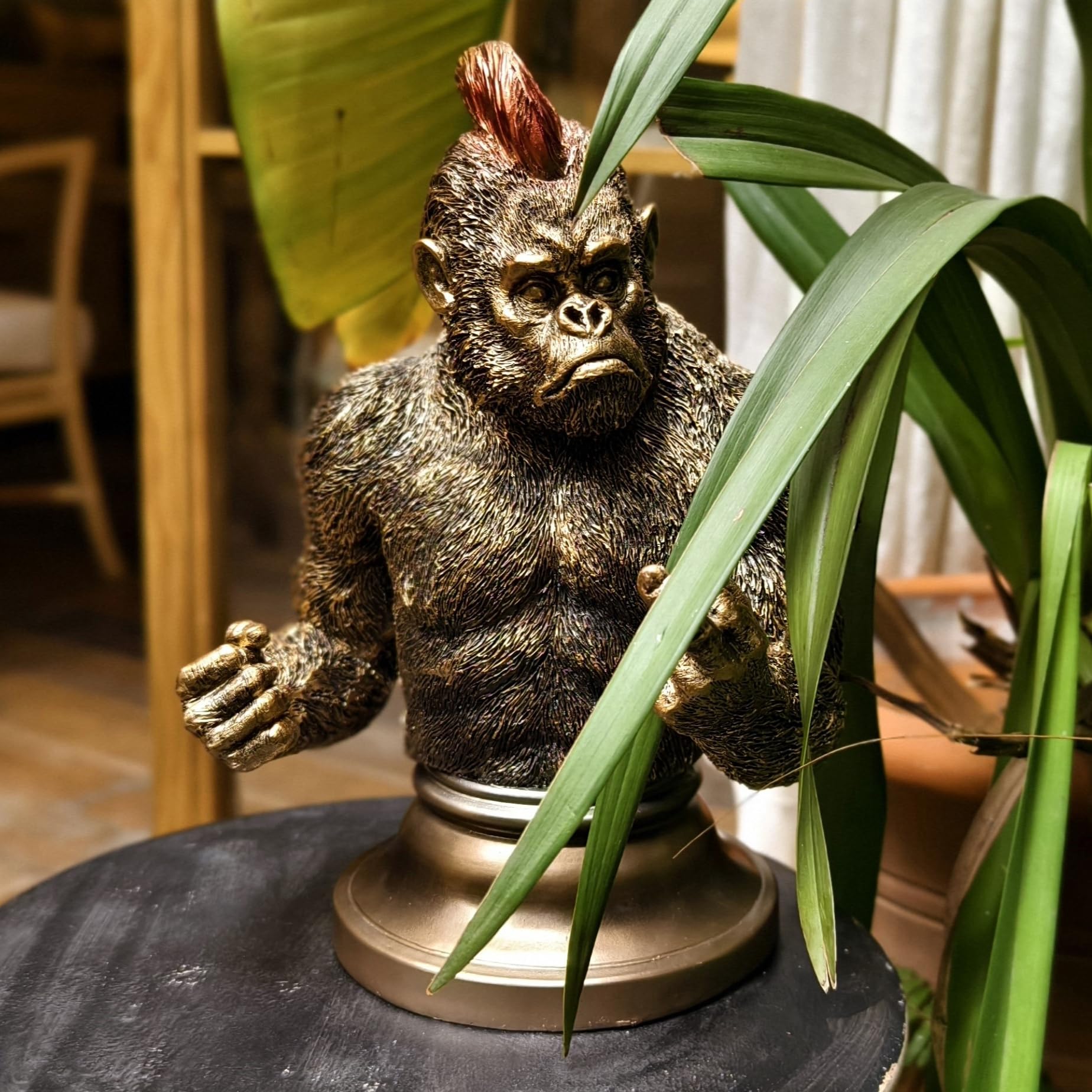 STATUA IN Argento SCIMMIE POGGIATE SU VALIGIA - Foto 2