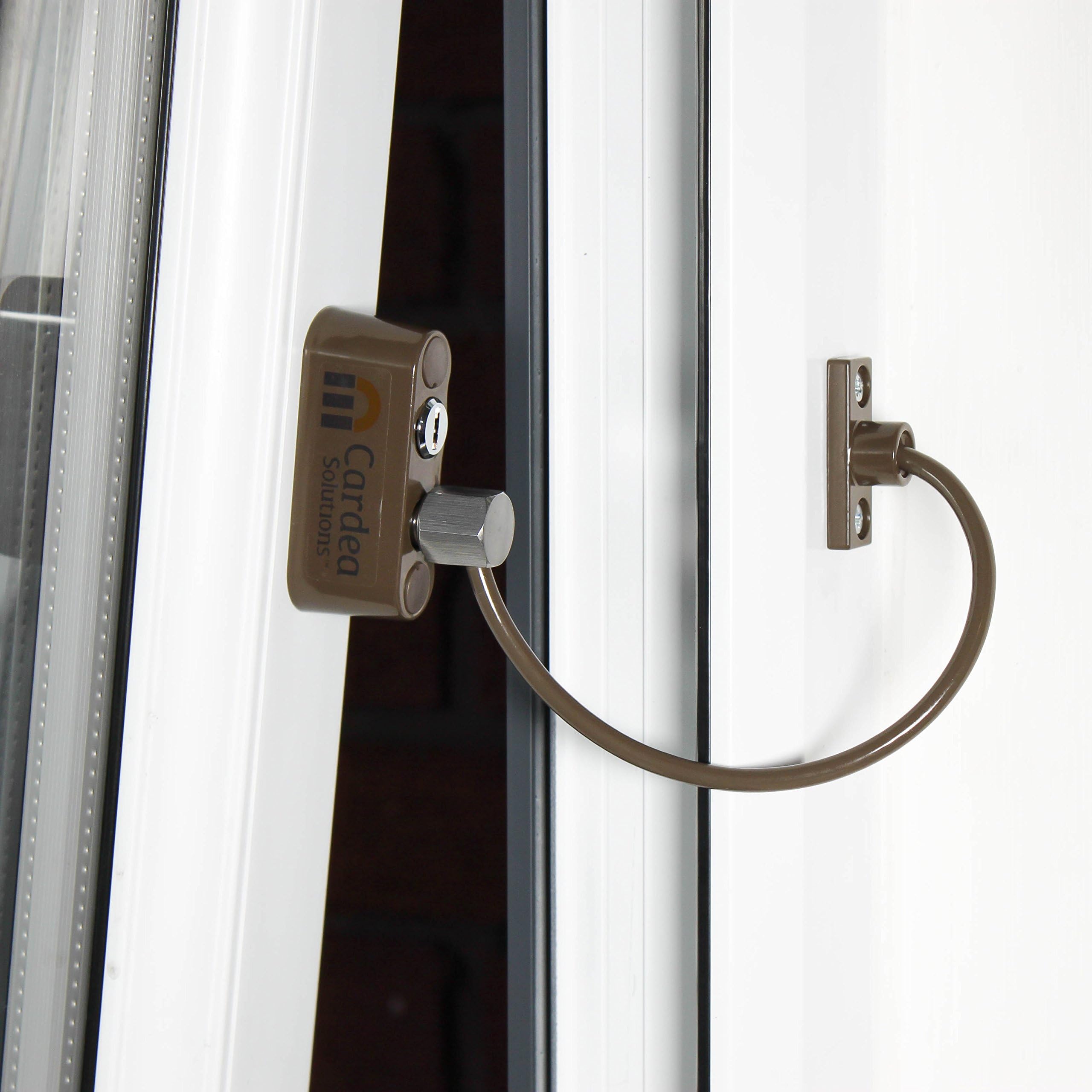 Cardea Premium Child Safety Cable Window Opening Restrictor Lock uPVC Suitable - Brown