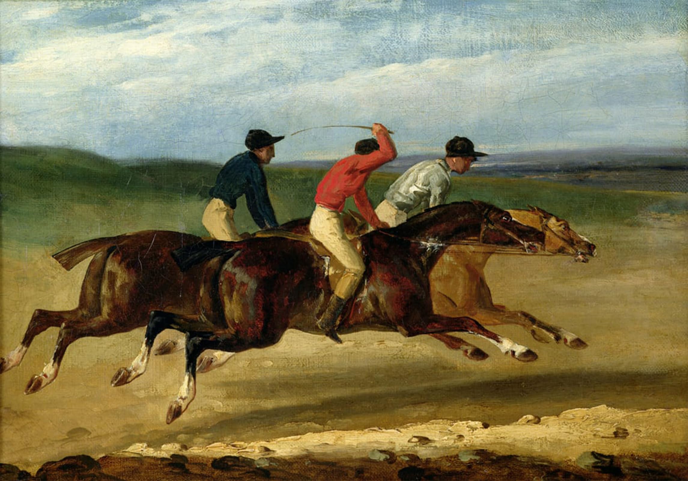 ARTXLXXBN Famous Art Print Poster Vintage Wall Art the Horse Race by Theodore Gericault Canvas Art Poster for Home Decor 60x90cm
