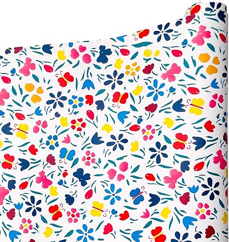 Yifasy Rollo de 19.7 pies para estantes florales coloridos para despegar y pegar, papel tapiz extraíble para estanterías de muebles, adhesivo para