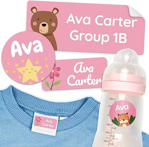 Miniatura 1 de Juego de etiquetas de nombre para guardería, ropa y artículos (100), etiquetas que no necesitan planchado, calcomanías con nombre para niños,