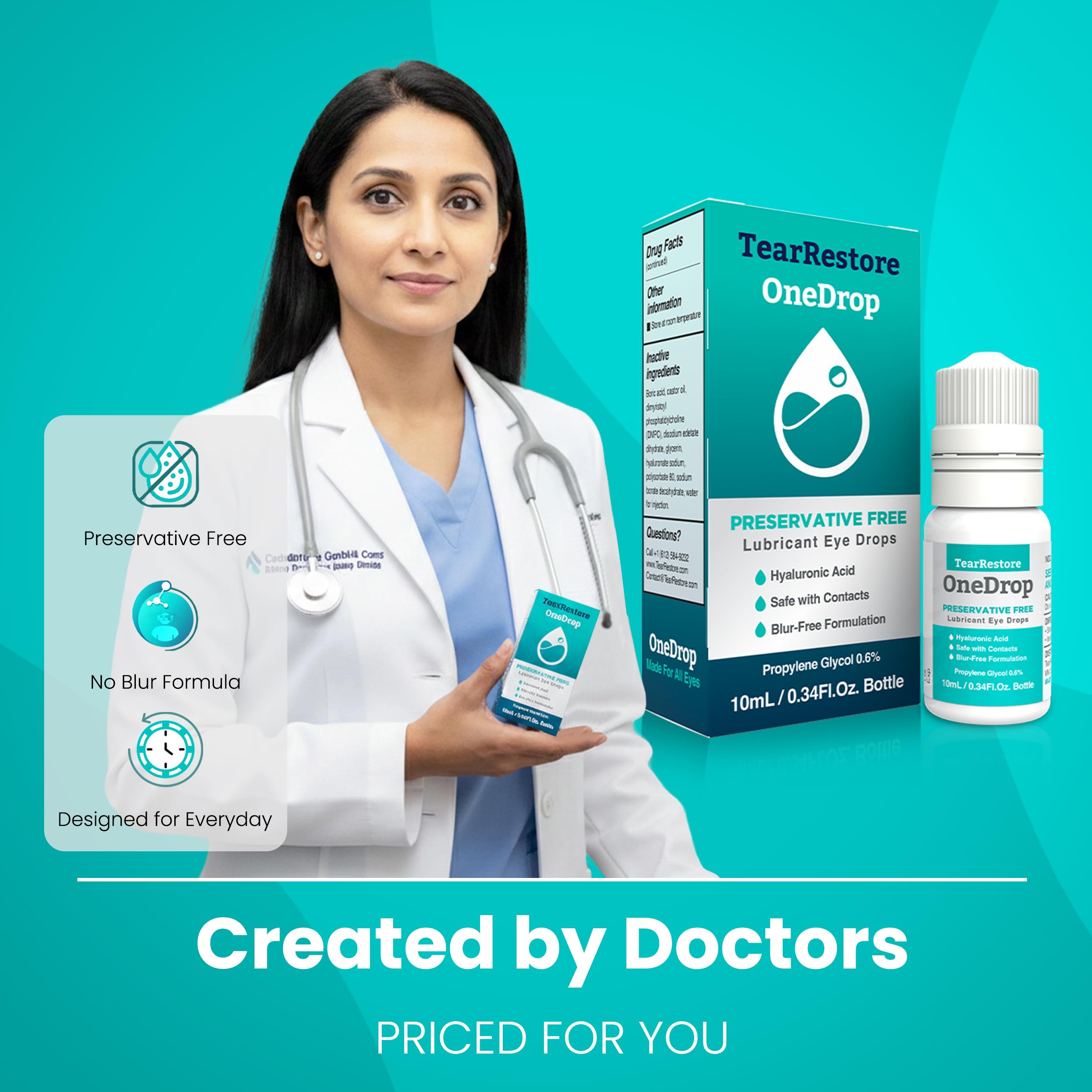 TearRestore OneDrop Preservative Free Eye Drops, Refreshing Dry Eye Relief — Amazon image 5