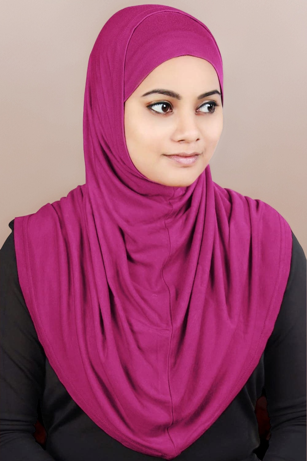 MyBatua Women's 2-Piece Al-Amira Hijab with Under Scarf/Cap/Bonnet in Soft Viscose Jersey, Ready to Wear HJ-129