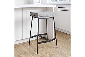 Nathan James Arlo Modern Backless Upholstered Kitchen Counter Stool