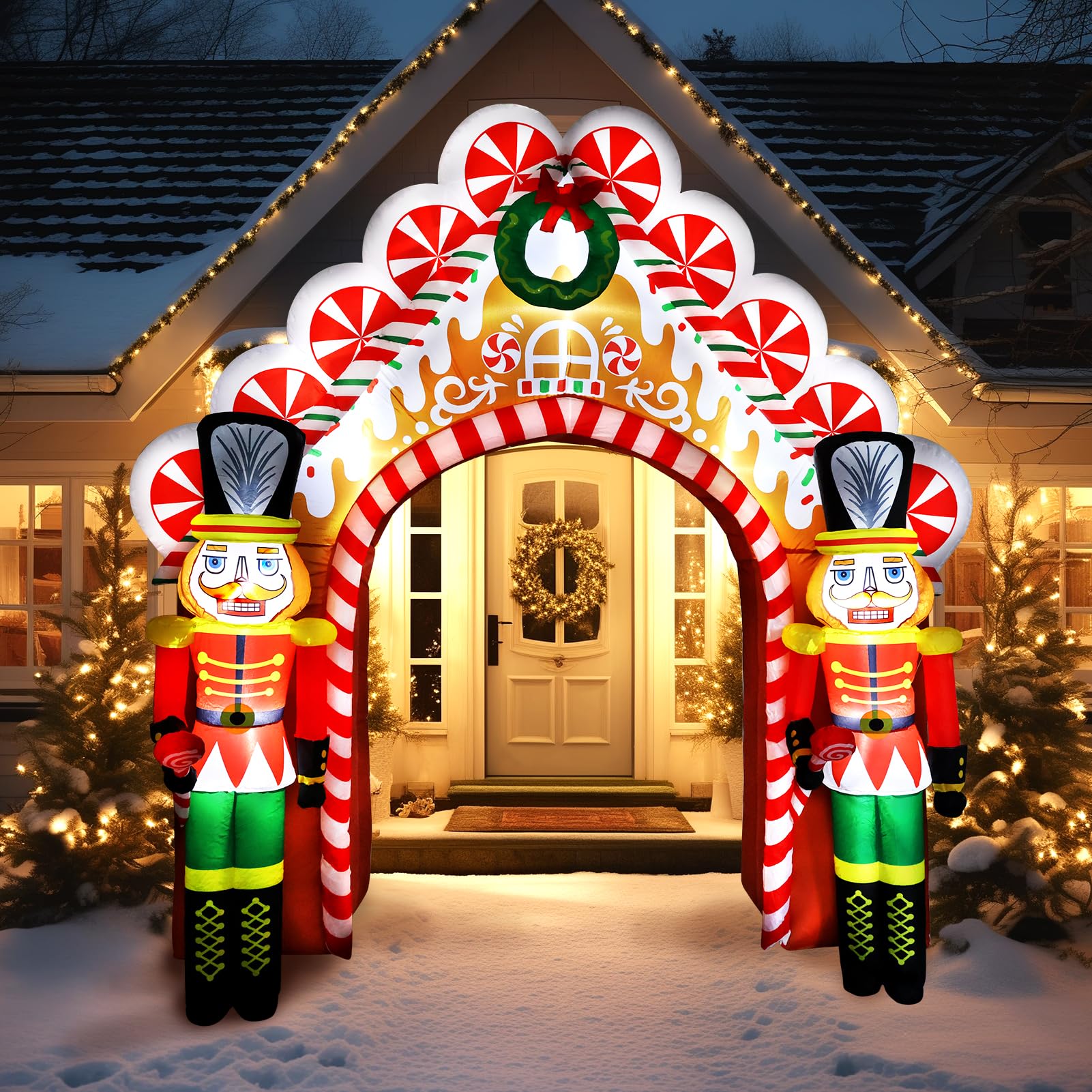 Snapklik.com : WBHome 10 Ft Christmas Inflatable Gingerbread Candy House