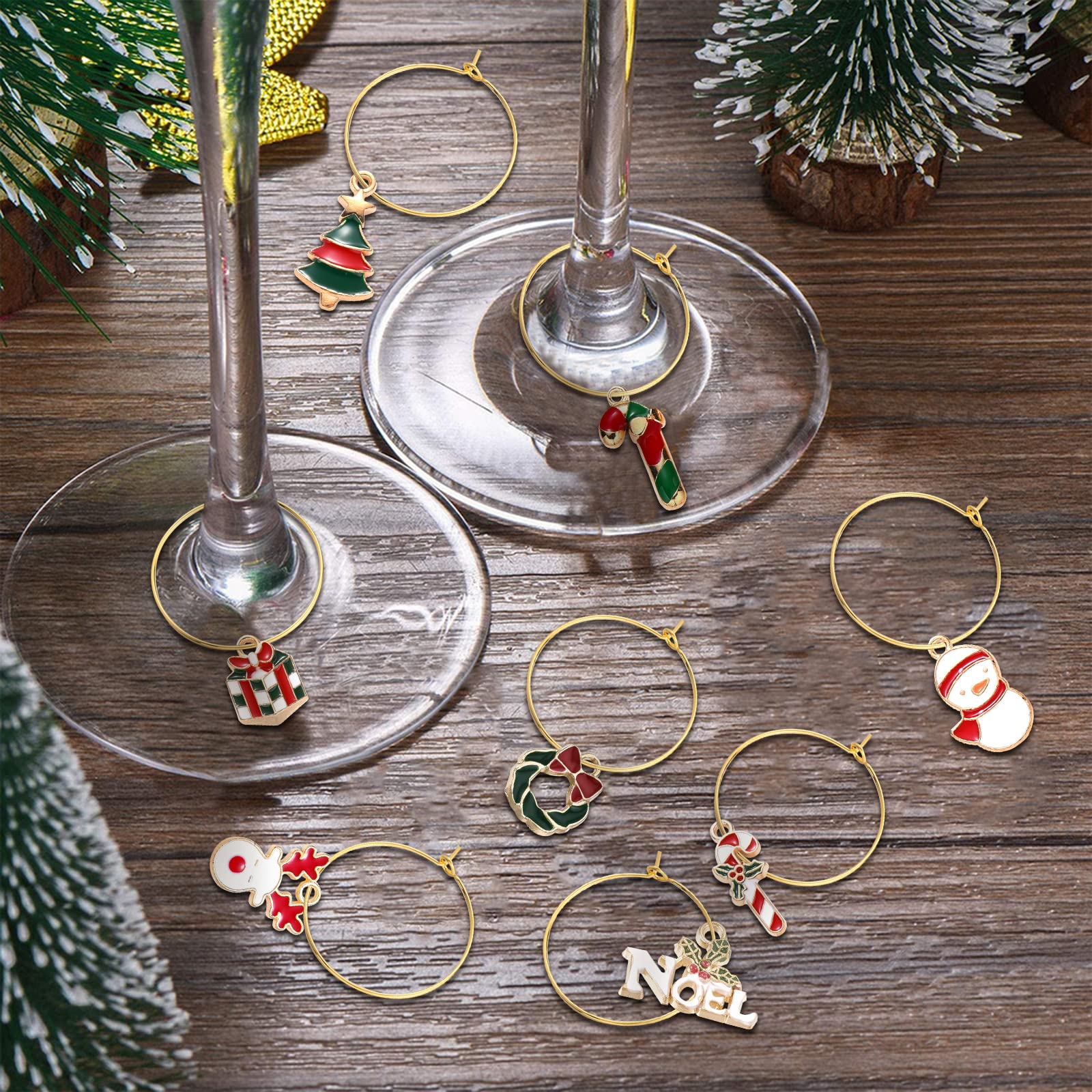 SUNNYCLUE Weinglas Marker Set – 30 Sets, 15 Styles, Legierung Mit Emaille, Für Weihnachtsfeiern, Partys & Dekoration
