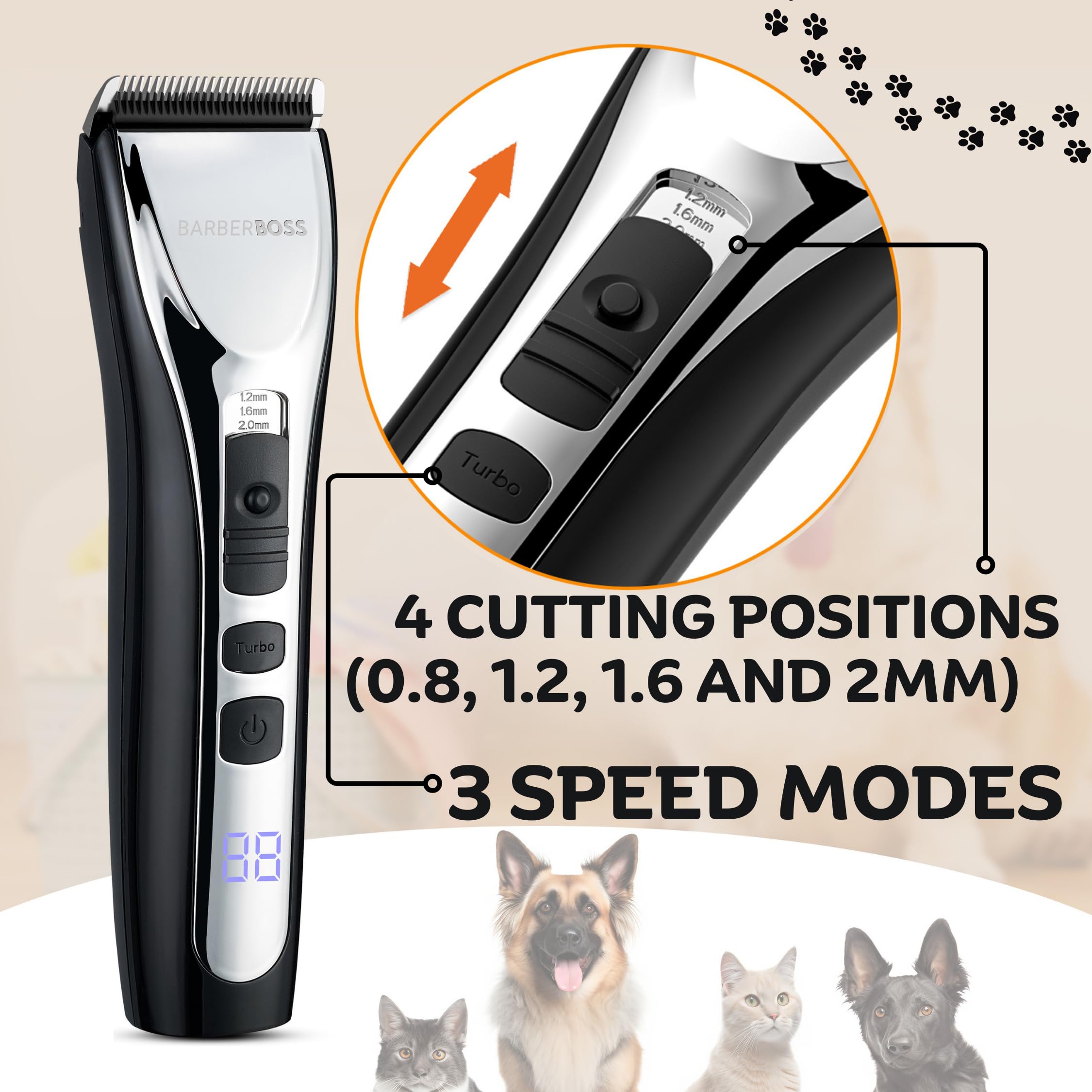 Image secondaire de Tondeuse Professionnelle BarberBoss QR-9086 pour Chiens et Chats à Poils Épais