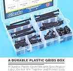Glarks 141Pcs Baby Bed Crib Screws Hardware Replacement Kit, M6x20/ 30/40/ 50/60/ 70/ 80mm Black Hex Socket Cap Screws and Nuts Assortment Kit with a Allen Wrench for Chair Table Cabinets Furniture