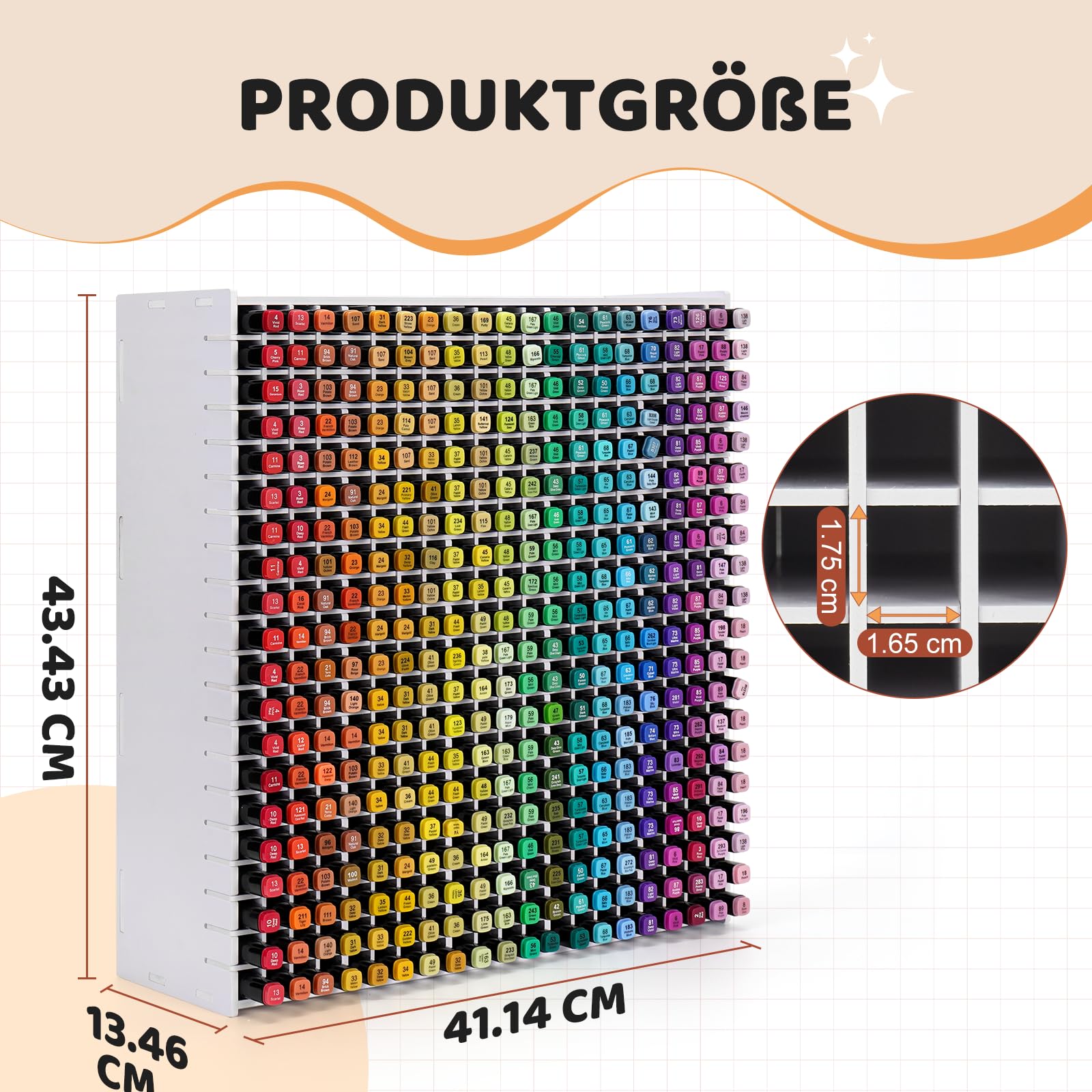 Krafetto Stifte Organizer mit 400 Fächern, Marker Aufbewahrung für Alkoholmarker, Filzstifte und Fineliner, Platzsparender Markerständer/Stiftehalter für Schreibtisch und Bastelzimmer, Weiß