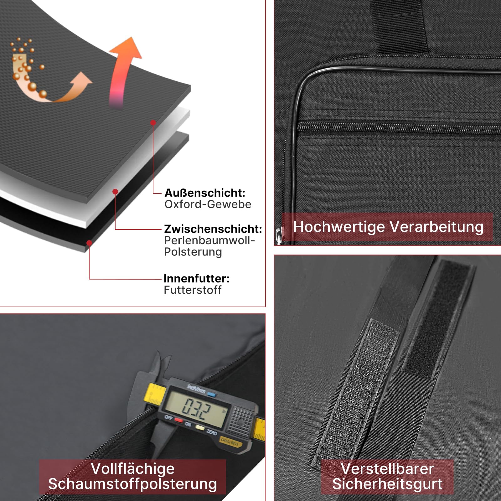 SUNDOY Custodia per tastiera – Gig Bag in robusto tessuto Oxford 600D, imbottitura in schiuma da 10 mm, perfetta per il trasporto di tastiere, accessori musicali e altro ancora (per pianoforte a 88