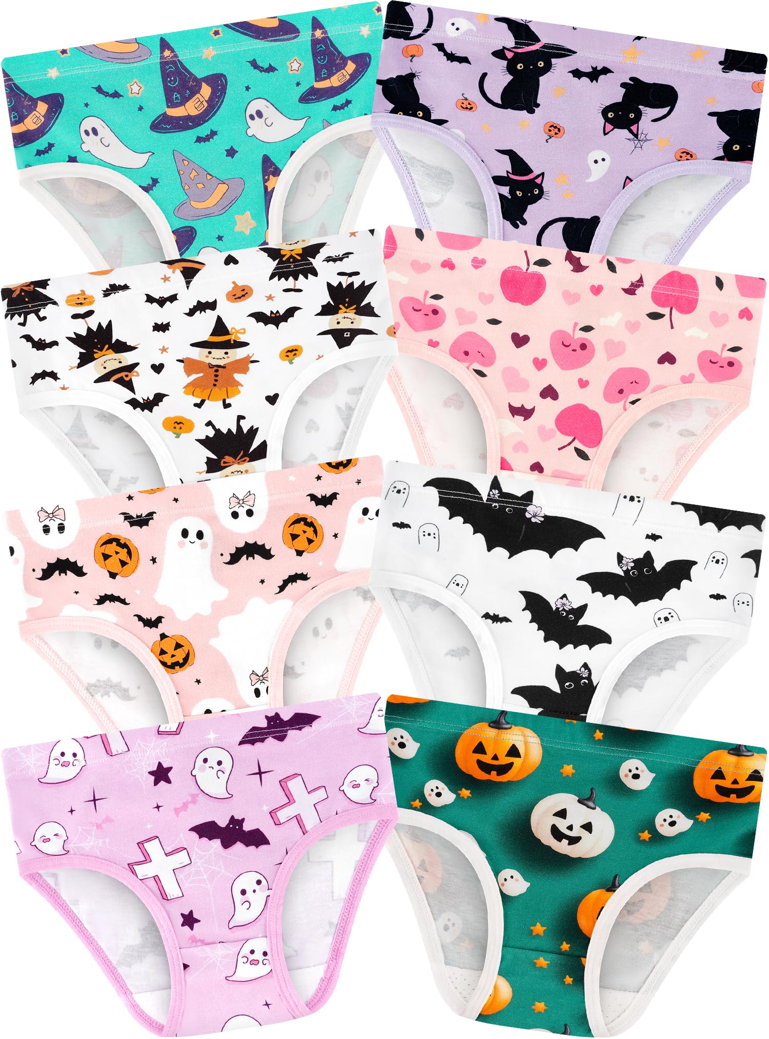 Girls Underwear, Soft Cotton Tagless Breathable Panties, 8-Pack, 18M-12Y