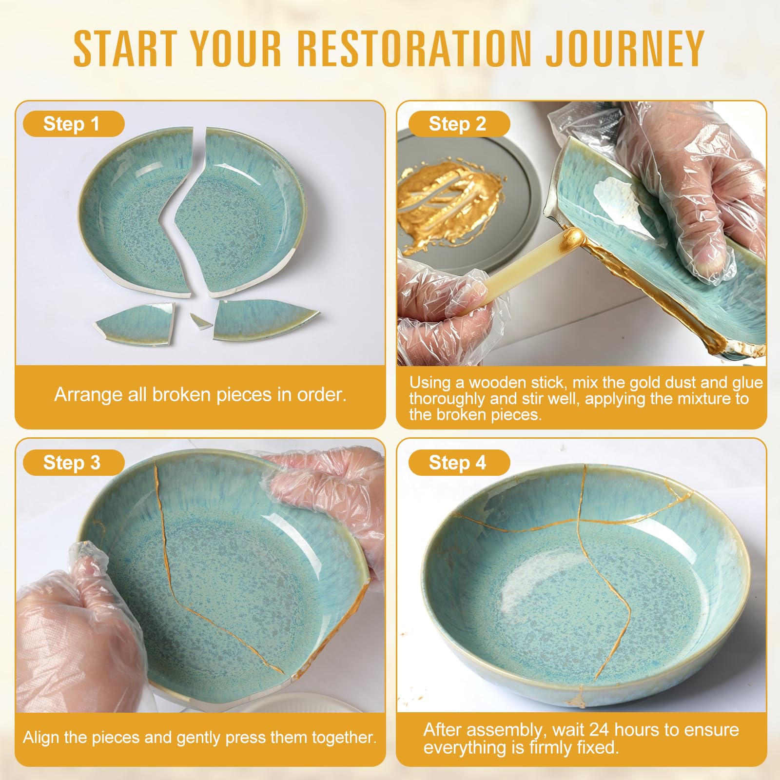 Kintsugi Repair Kit: Restore Broken Ceramics -3