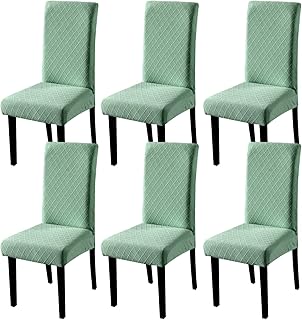 YISUN Fundas universales elásticas para sillas de comedor (juego de 6 unidades), color verde oscuro
