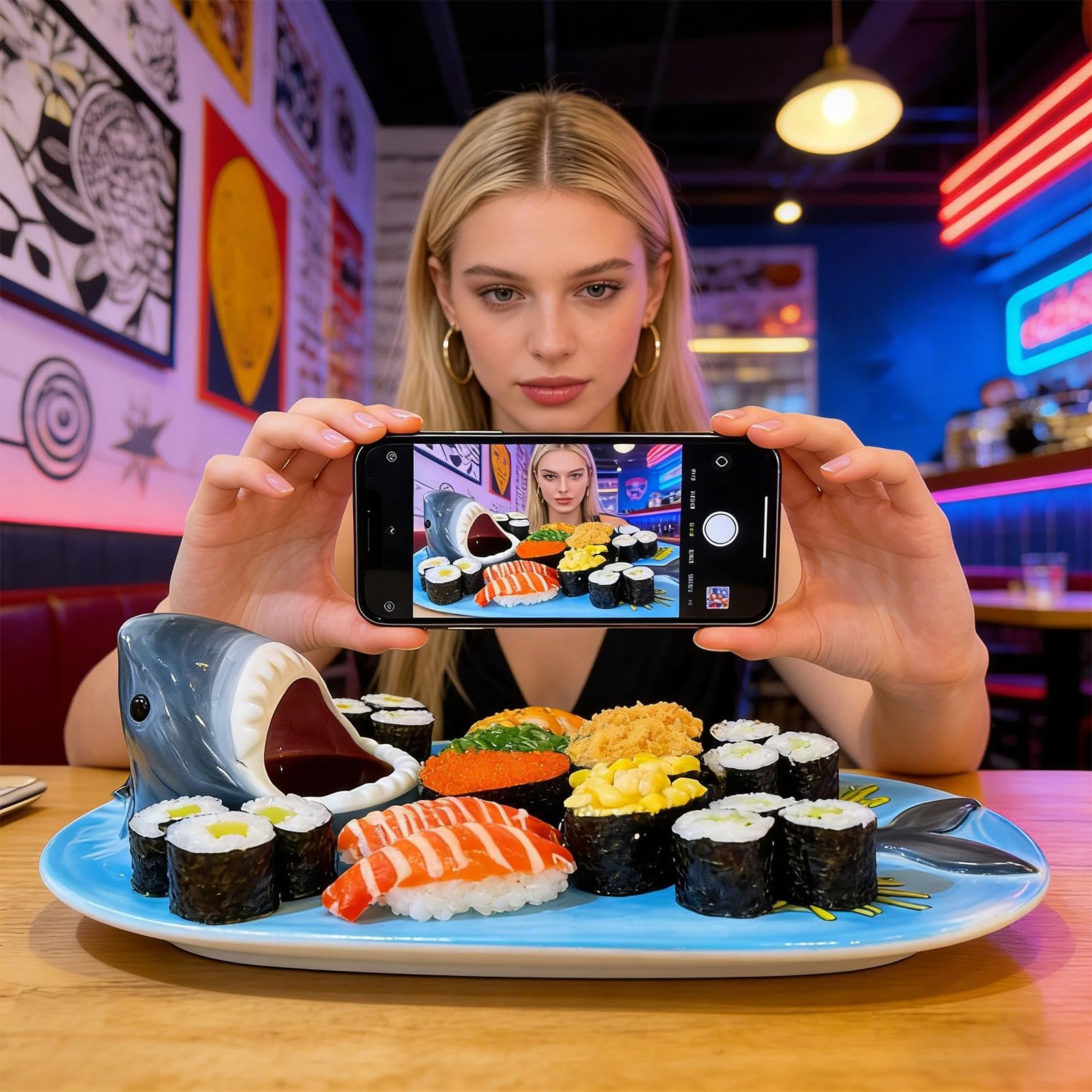 Assiette Sushi Requin Vaisselle Résistante Aux Hautes Températures