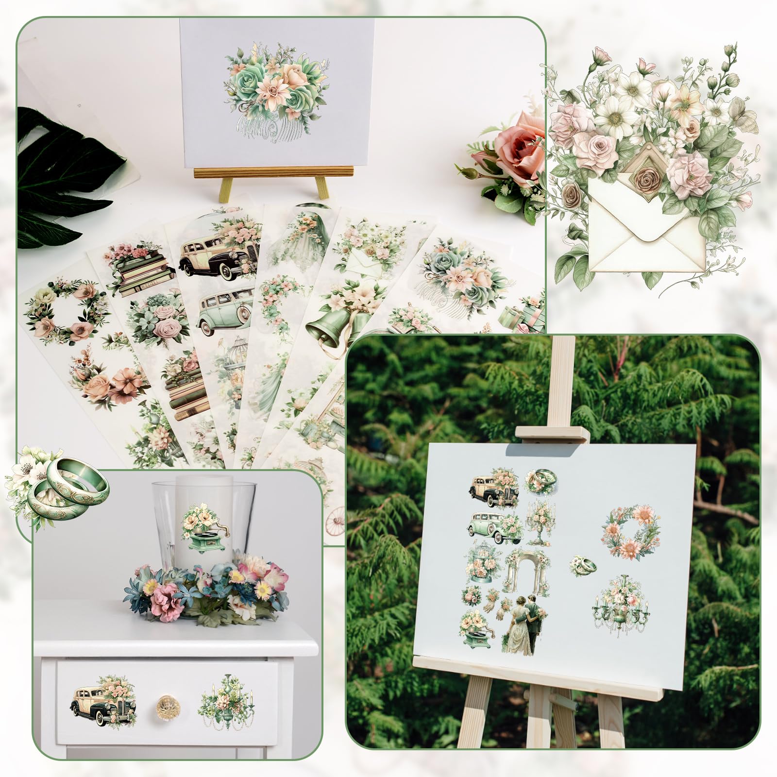 3 Feuilles D'autocollants Avec Transfert à Frotter Sur Des