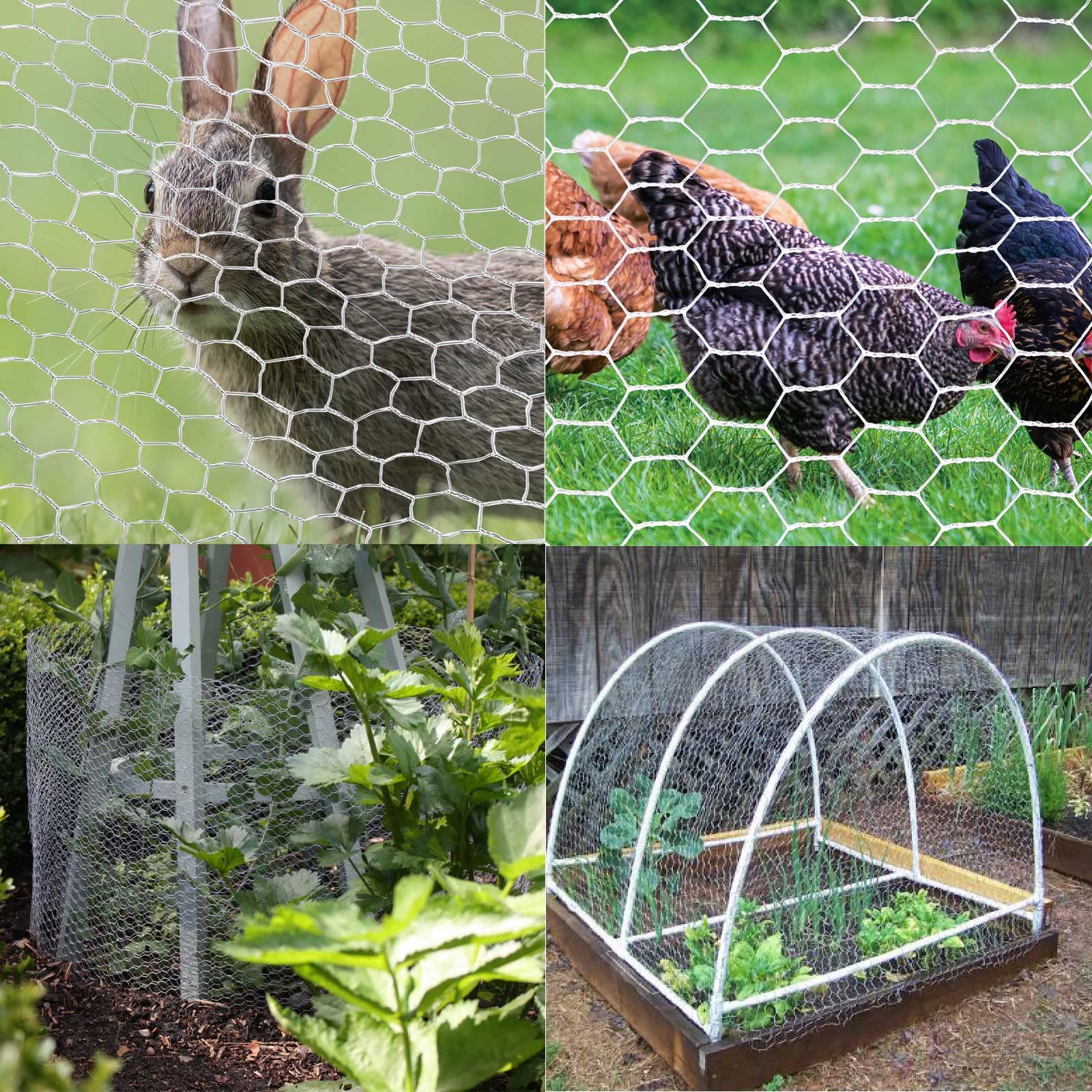 Atoke Filo di pollo 40 cm x 10 m | fori da 25 mm, recinzione esagonale zincata per artigianato da giardino pollame, rete metallica in tessuto per pollo cane coniglio