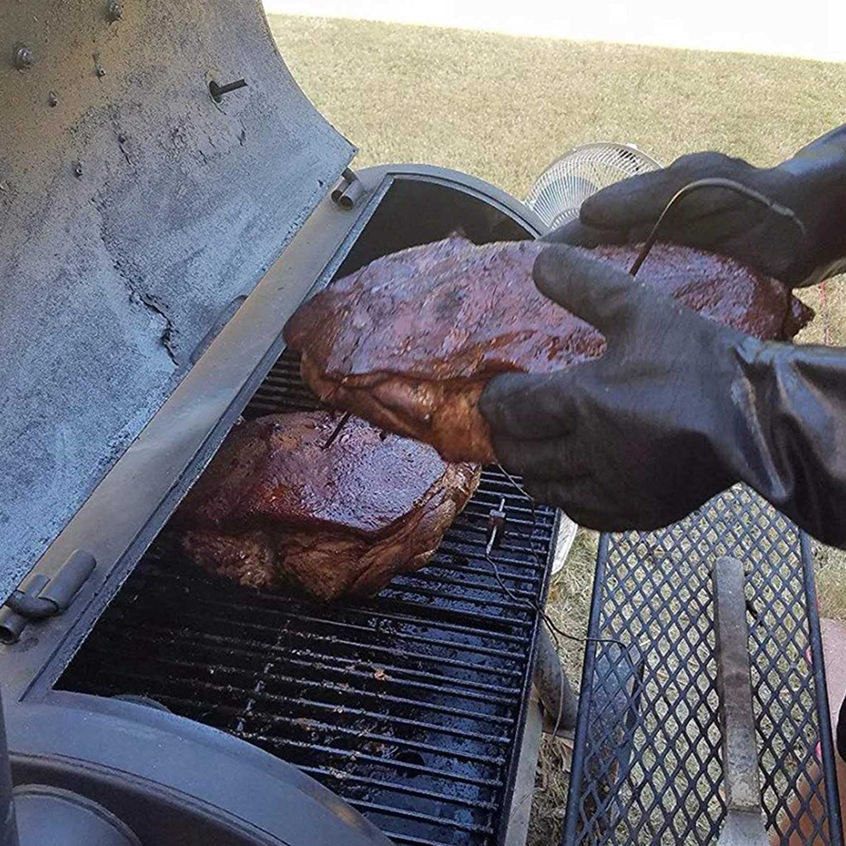 8X Guantes de Alta Temperatura Guantes de Cocina Aislados con Parrillas para Barbacoa/Parrilla/Ahumador